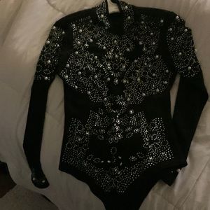 Black with pearl and white glitter